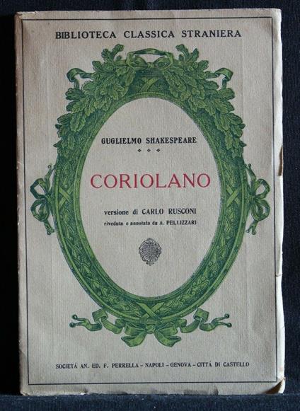 Coriolano - Carlo Rusconi - copertina