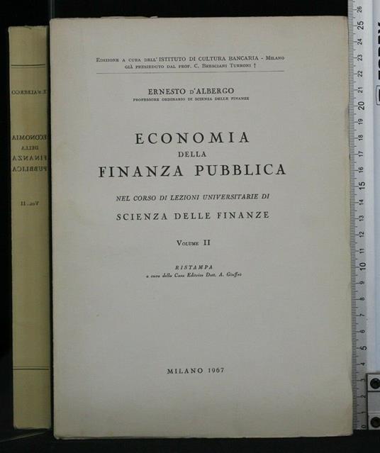Economia Della Finanza Pubblica Nel Corso di Lezioni - Ernesto D'Albergo - copertina