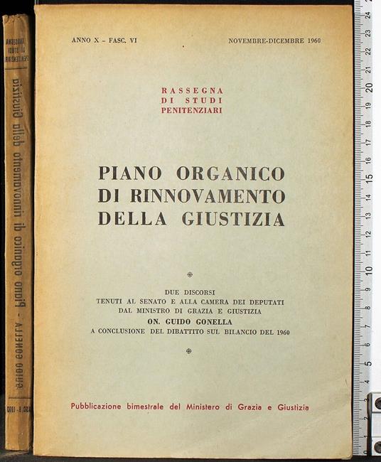Piano oganico rinnovamento della giustizia - Guido Gonella - copertina