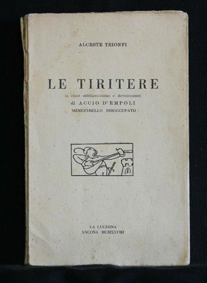 Le Tiritere - Alceste Trionfi - copertina