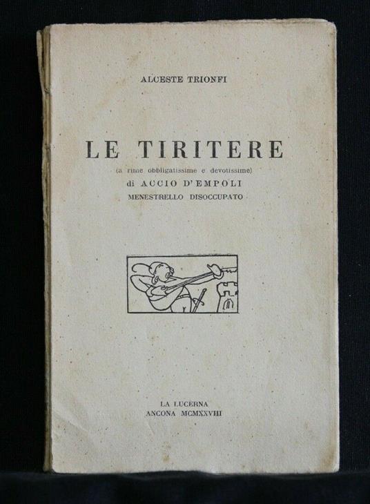 Le Tiritere - Alceste Trionfi - copertina