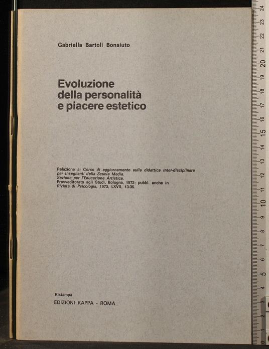 Evoluzione Della Personalità e Piacere - Domenico Bartoli - copertina