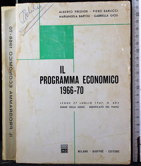 Il programma economico 1966-70 - Paolo Predieri - copertina