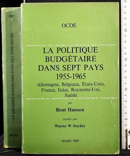 La politique Budgetaire 1955-1965 - politique Budgetaire 1955-1965 di: Bent Hansen - copertina