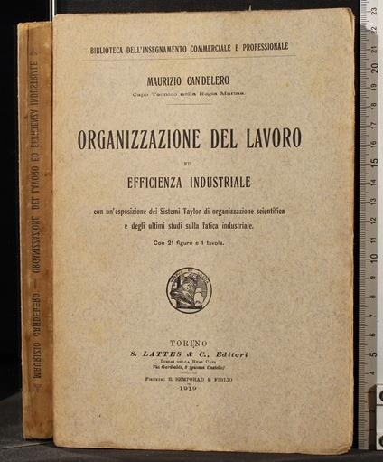 Organizzazione del lavoro ed efficienza industriale - Organizzazione del lavoro ed efficienza industriale di: Candelero - copertina