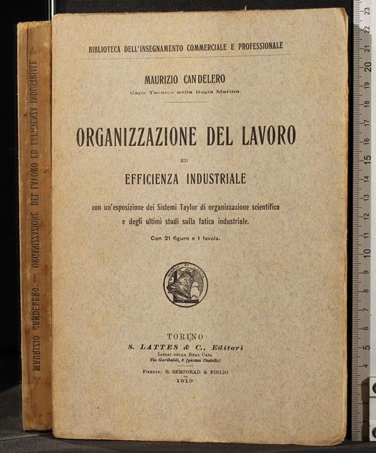 Organizzazione del lavoro ed efficienza industriale - Organizzazione del lavoro ed efficienza industriale di: Candelero - copertina