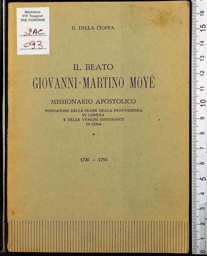 Il beato Giovanni-Martino Moye - beato Giovanni-Martino Moye di: Della Cioppa - copertina