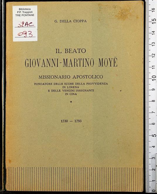 Il beato Giovanni-Martino Moye - beato Giovanni-Martino Moye di: Della Cioppa - copertina