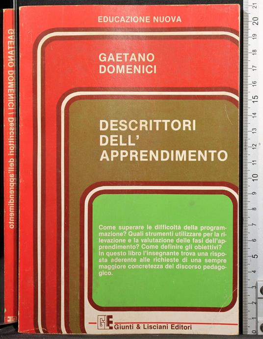 Descrittori dell'apprendimento - Descrittori dell'apprendimento di: Gaetano Domenici - copertina