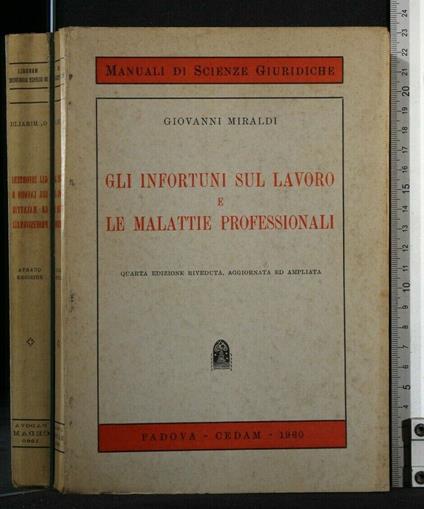 Gli Infortuni Sul Lavoro e Le Malattie Professionali - Infortuni Sul Lavoro e Le Malattie Professionali di: Giovanni Miraldi - copertina