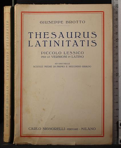 Thesaurus latinitatis - Thesaurus latinitatis di: Giuseppe Brotto - copertina