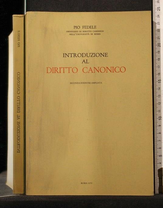 Introduzione Al Diritto Canonico - Introduzione Al Diritto Canonico di: Pio Fedele - copertina