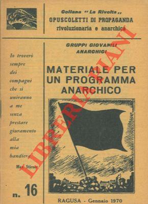 Materiale per un programma anarchico - copertina