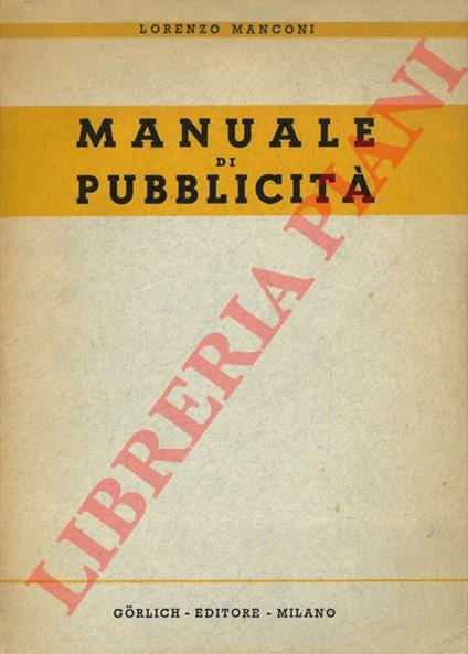 Manuale di pubblicità - Lorenzo Manconi - copertina