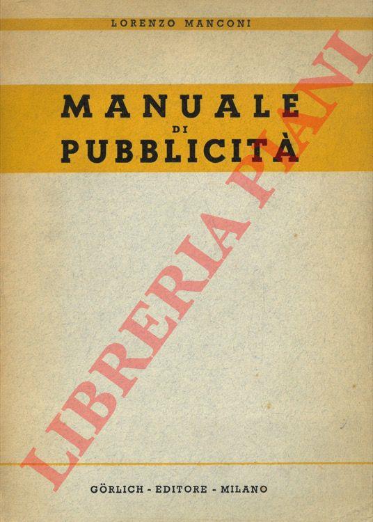 Manuale di pubblicità - Lorenzo Manconi - copertina