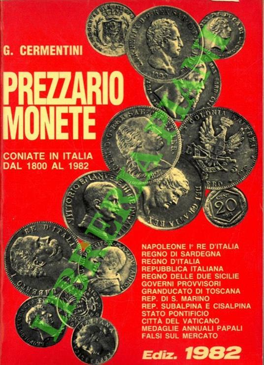 Prezzario monete coniate in Italia dal 1800 al 1982 - copertina