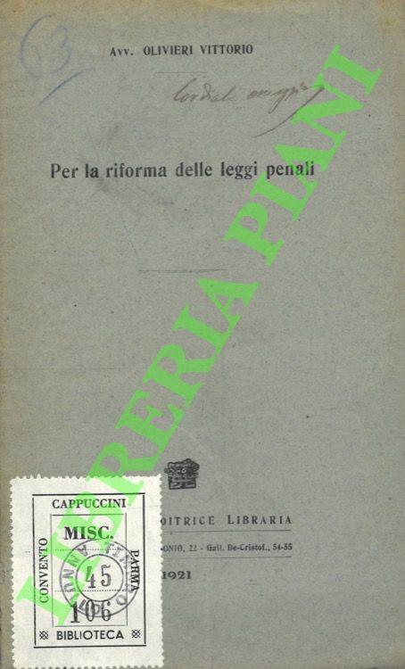 Per la riforma delle leggi penali - copertina