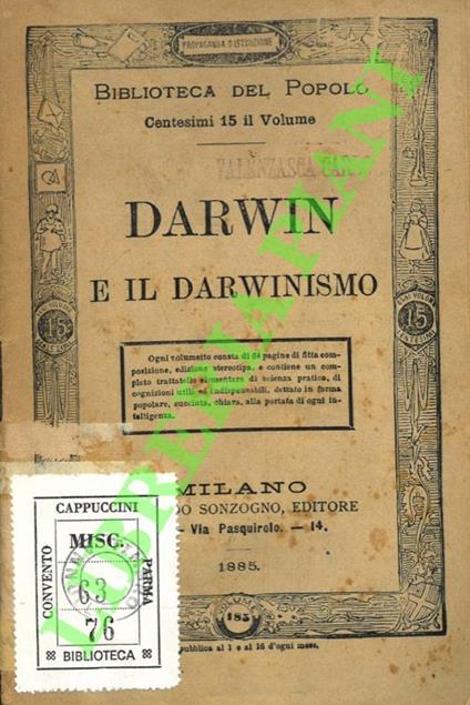 Darwin e il darwinismo - copertina