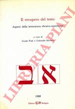 Il recupero del testo. Aspetti della letteratura ebraico-americana