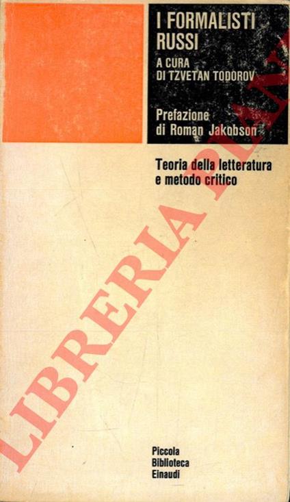 I formalisti russi. Teoria della letteratura e metodo critico - copertina