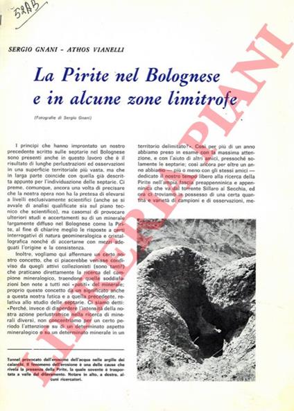 La pirite nel bolognese e in alcune zone limitrofe - Sergio Gnani - copertina