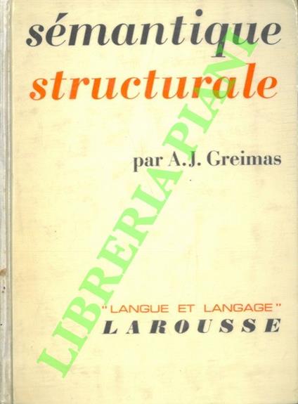 Sémantique structurale. Recherche de méthode - copertina