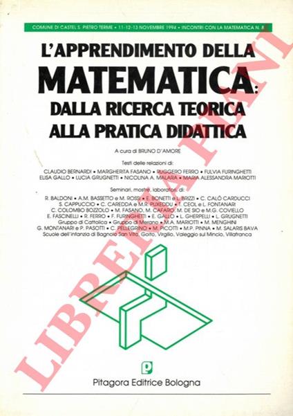 L' apprendimento della matematica: dalla ricerca teorica alla pratica didattica - Bruno D'Amore - copertina