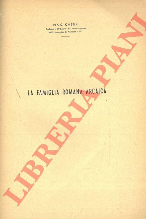 La famiglia romana arcaica - copertina