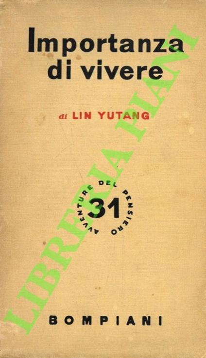 Importanza di vivere - Lin Yutang - copertina