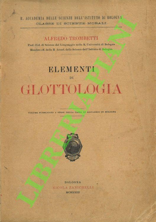 Elementi di glottologia - copertina