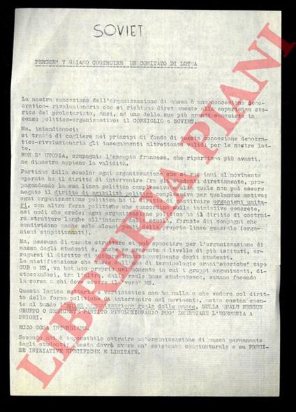 Soviet. Perchè vogliamo costruire un comitato di lotta - copertina