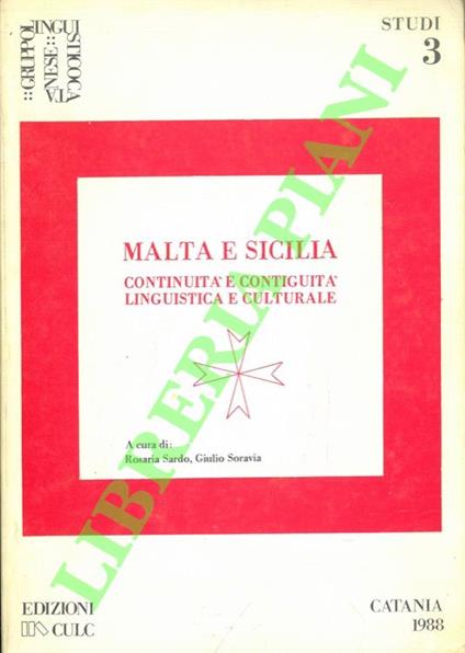 Malta e Sicilia. Continuità e contiguità linguistica e culturale - copertina