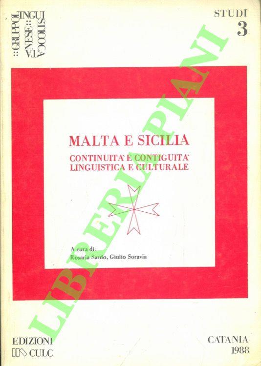 Malta e Sicilia. Continuità e contiguità linguistica e culturale - copertina