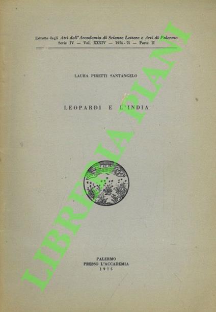 Leopardi e l'India - copertina