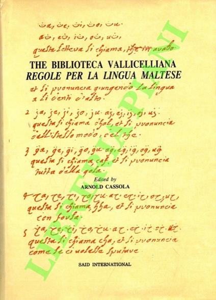 The Biblioteca Vallicelliana - Regole per la lingua maltese - copertina