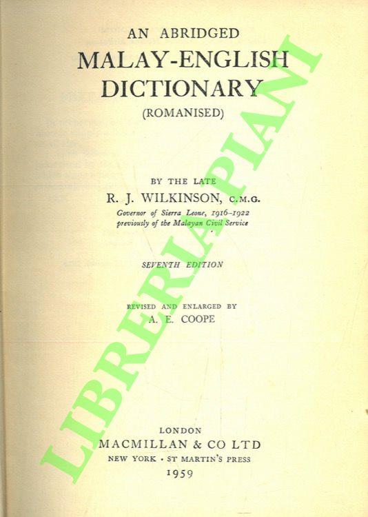 An Abridged Malay-English Dictionary (Romanised) - copertina