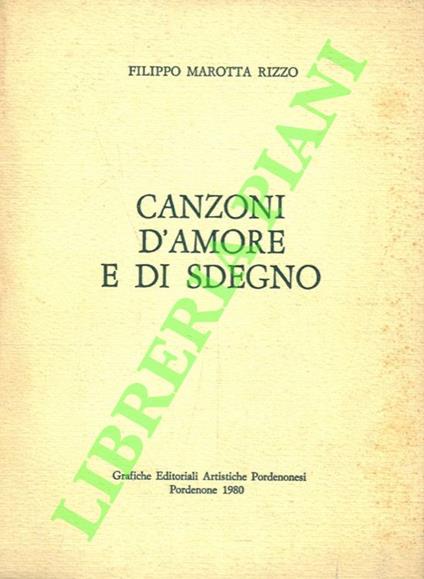 Canzoni d'amore e di sdegno - copertina