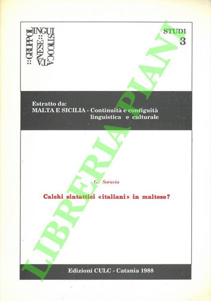 Calchi sintattici “italiani” in maltese? - copertina