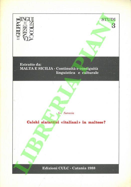 Calchi sintattici “italiani” in maltese? - copertina