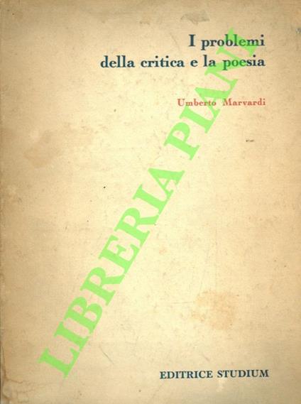 I problemi della critica e la poesia. Teoria e metodo - copertina