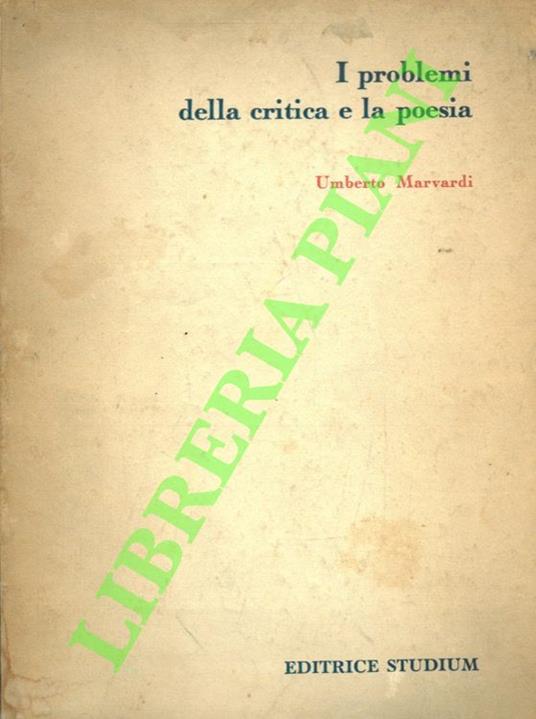 I problemi della critica e la poesia. Teoria e metodo - copertina