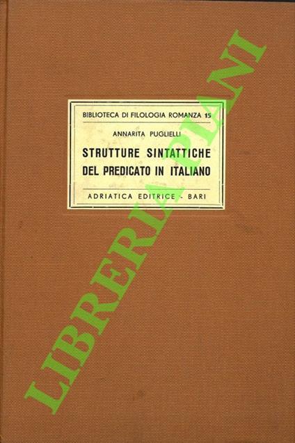Strutture sintattiche del predicato in italiano - copertina