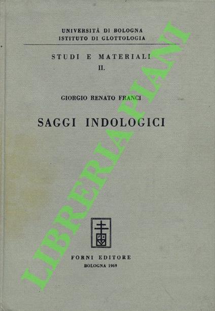 Saggi indologici - copertina