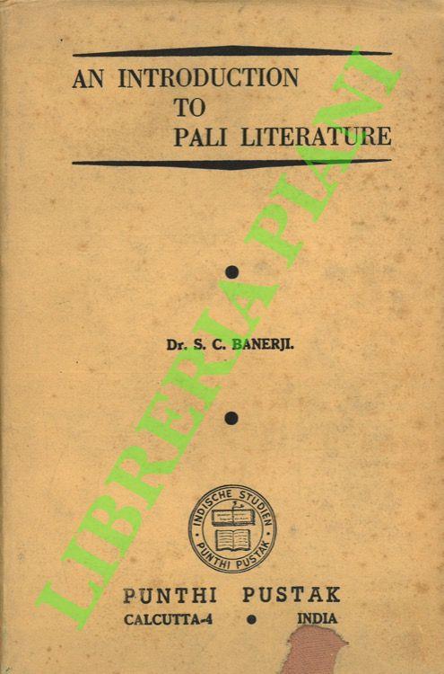 An Introduction to Pali Literature - copertina