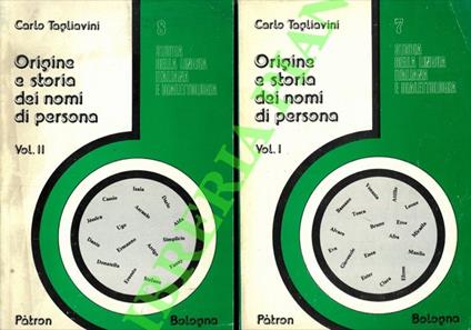 Origine e storia dei nomi di persona - copertina