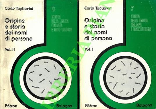 Origine e storia dei nomi di persona - copertina