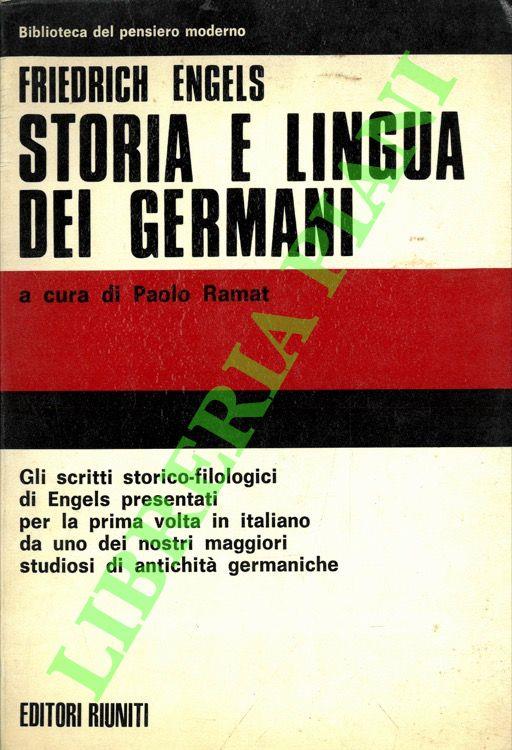 Storia e lingua dei germani. Scritti filologici - Friedrich Engels - copertina