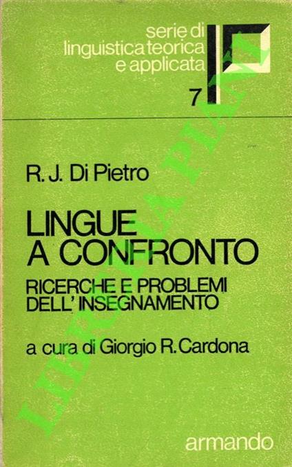 Lingue a confronto. Ricerche teoriche e problemi dell'insegnamento - copertina