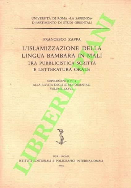 L' islamizzazione della lingua Bambara in Mali tra pubblicistica scritta e letteratura orale - copertina