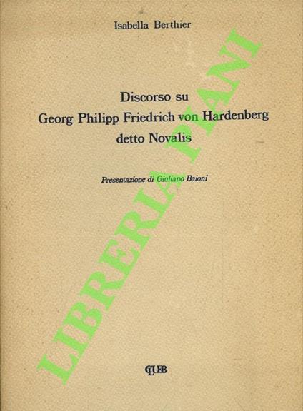 Discorso su Georg Philipp Friedrich von Hardenberg detto Novalis - copertina